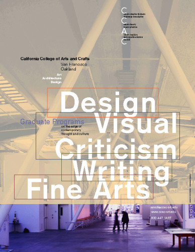 Poster for California College of Arts and Craft graduate program 1999