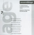 Assemblage: A Critical Journal of Architecture and Design Culture