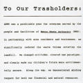 To Our Trashholders Annual Report