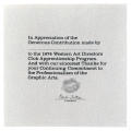 "In Appreciation of the Generous Contribution . . .", certificate