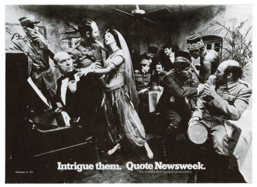 Intrigue them. QUO'P Newsweek., poster