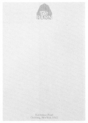 The Barn, stationery