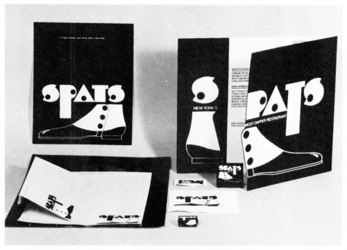 Spats, menu, stationery, cashier check, napkin, match book, sugar cube wrapper