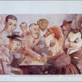 Humphrey Bogart, George Raft, Eduardo Giannelli, Jack L. Warner, Barton MacLane, John Garfield, Edward Robinson, and James Cagney