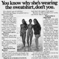 "You know why she's wearing the sweatshirt,..."