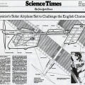 Physicist’s Solar Airplane Set to Challenge the English Channel