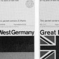 Currency packets for Great Britain, France, West Germany and Italy