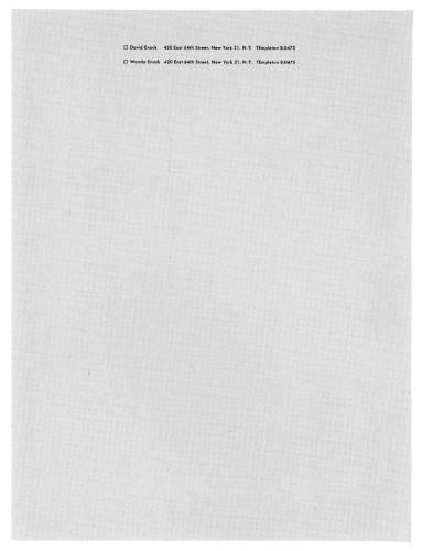 David and Wanda Enock, stationery