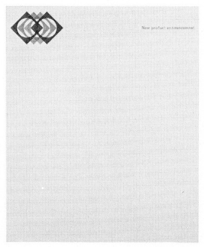 New Product Announcement, letterhead