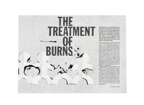 Treatment of Burns (2 page spread in House Magazine)