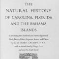 The Natural History of Carolina, Florida and the Bahama Islands