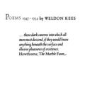 The Collected Poems of Weldon Kees