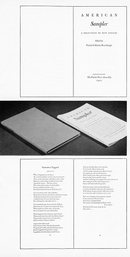 American Sampler. A Selection of New Poetry