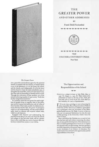 The Greater Power and Other Address