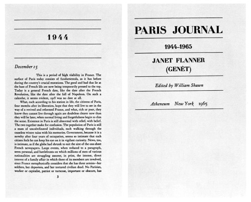 Paris Journal 1944–1965