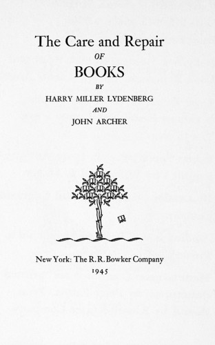 The Care and Repair of Books