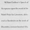 William Faulkner—The Nobel Prize Speech