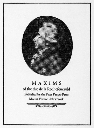 Maxims of the duc de la Rochefoucauld