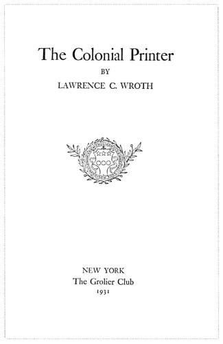 The Colonial Printer
