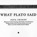 What Plato Said