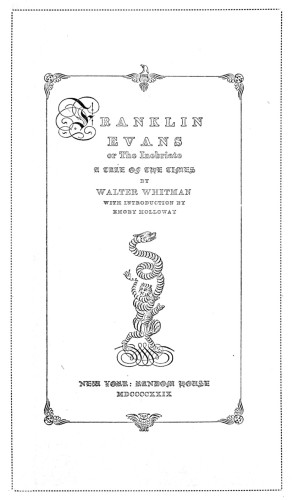 Franklin Evans, or The Inebriate: A Tale of the Times