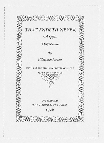 That Endeth Never: A Gift, Christmas 1921