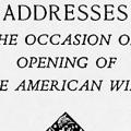 Addresses on the Occasion of the Opening of the American Wing