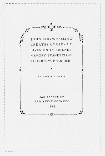 John Irby’s Passing Creates a Void