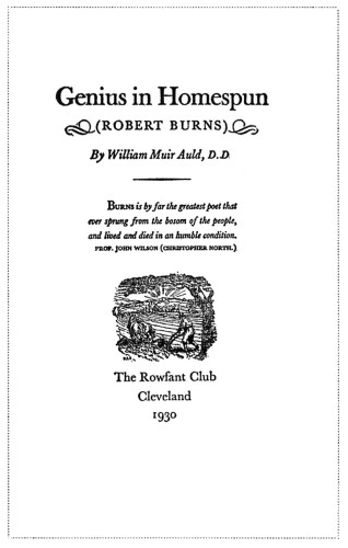 Genius in Homespun (Robert Burns)