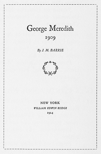 George Meredith, 1909
