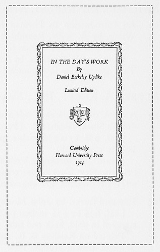 In the Day’s Work