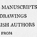 Original Manuscripts and Drawings of English Authors from The Pierpont Morgan Library: On Exhibition at The New York Public Library