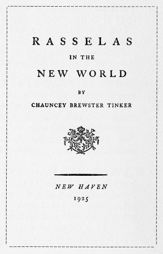 Rasselas in the New World