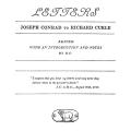 Letters: Joseph Conrad to Richard Curle, Edited with an Introduction and Notes by R.C.