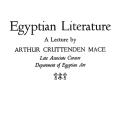 Egyptian Literature: A Lecture