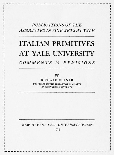 Italian Primitives at Yale University