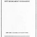 Fifty Books about Bookmaking