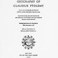 Geography of Claudius Ptolemy, Translated and Edited by Edward Luther Stevenson, Based upon Greek and Latin Manuscripts and Important Late Fifteenth and Early Sixteenth Century Printed Editions, With an Introduction by Professor Joseph Fischer